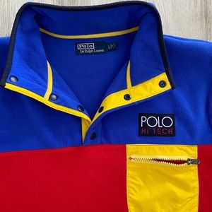 Polo Quarter ZIP Button Up Fleece Sweater